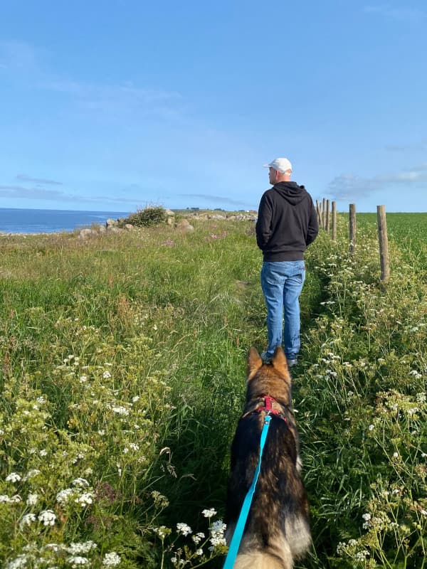 Fabi & Leeyah beim morgendlichen Spaziergang in Naerbo