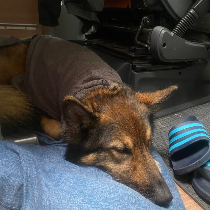 Leeyah im Bademantel - Skare, Norwegen