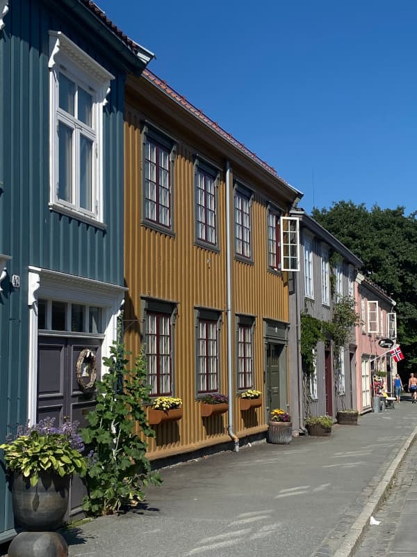 bunte Häuserreihe Trondheim