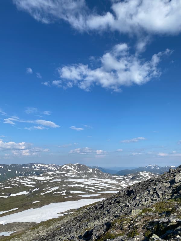 Trollheimen-Wanderung Hoa - scneebedeckte Berge